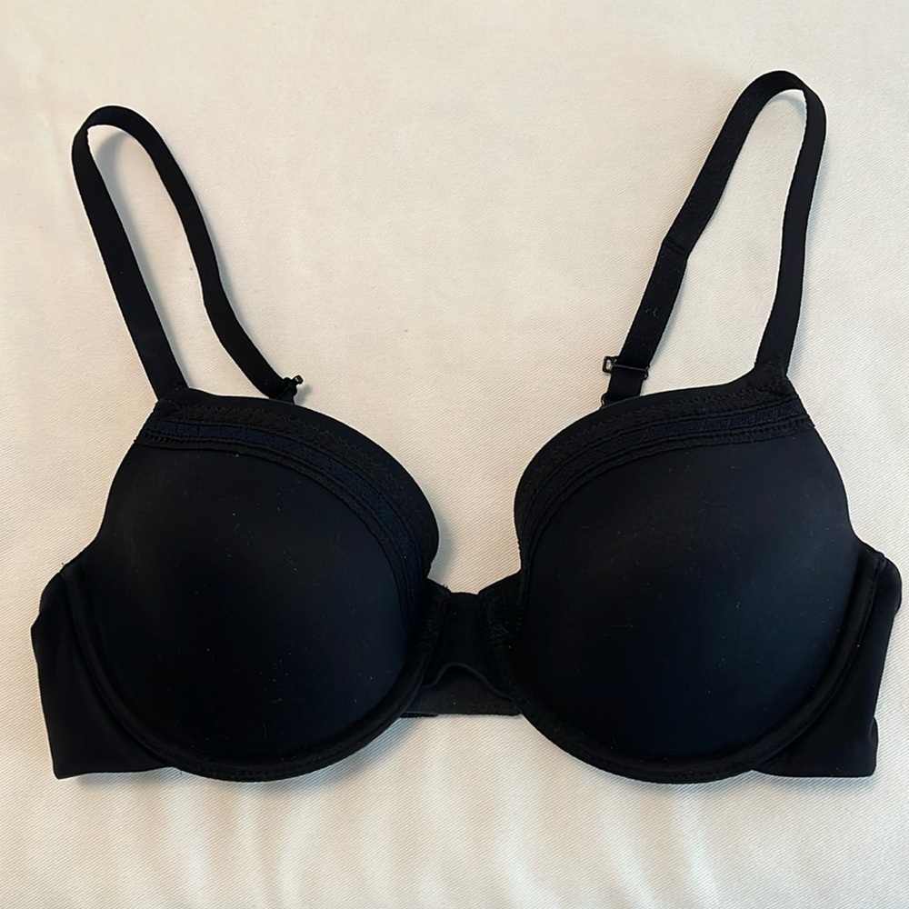 Wacoal 853213 Perfect Primer T-Shirt Bra Lined Underwire Womens 34C Black